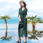 Strandra alkalmas női sifon jumpsuit virágmintával