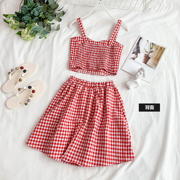 Летен дамски комплект от две части пола и пола 