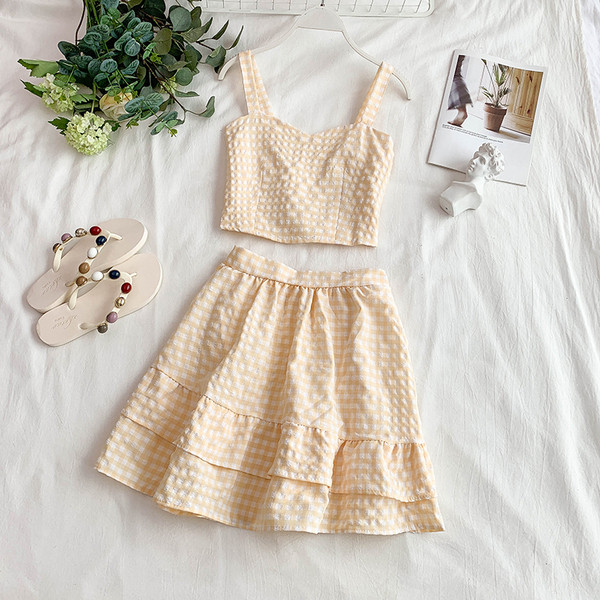 Летен дамски комплект от две части пола и пола 