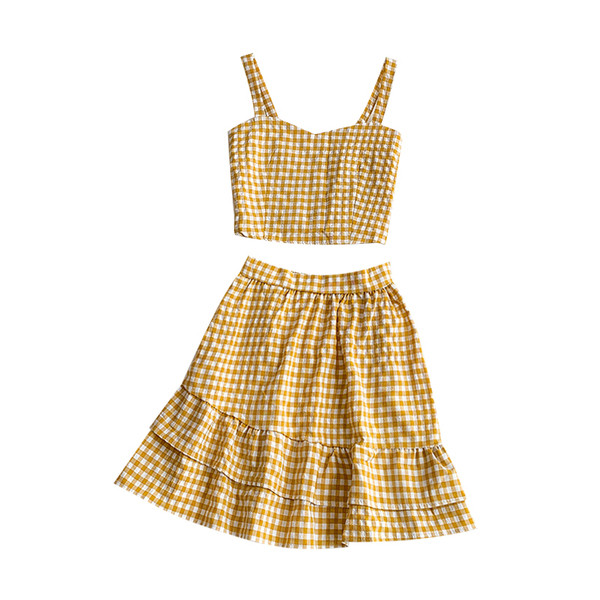 Летен дамски комплект от две части пола и пола 