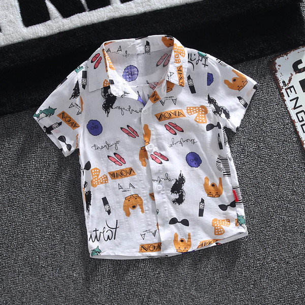 Детска модерна риза с къс ръкав-за момчета