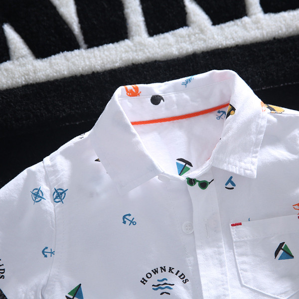 Cămașă modernă pentru băieți pentru copii în două culori cu buzunar