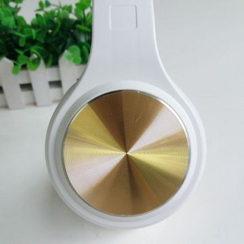 Ακουστικό Bluetooth SY-BT1601 πτυσσόμενο με υποδοχή κάρτας TF / SD σε λευκό με χρυσό χρώμα