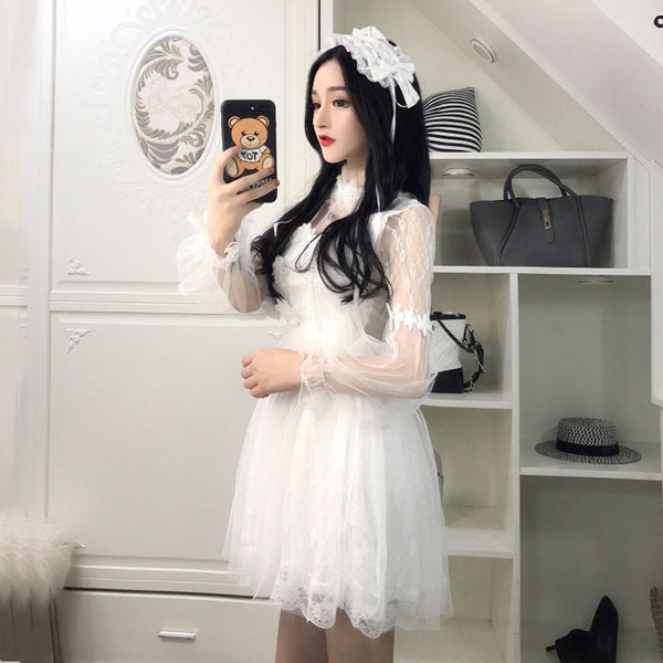 Дамска рокля с тюл в три цвята