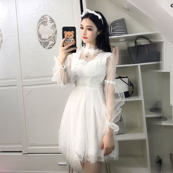 Дамска рокля с тюл в три цвята