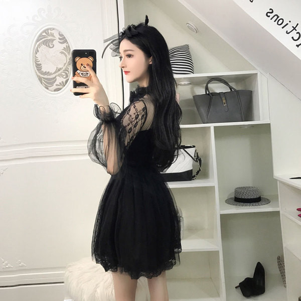 Дамска рокля с тюл в три цвята