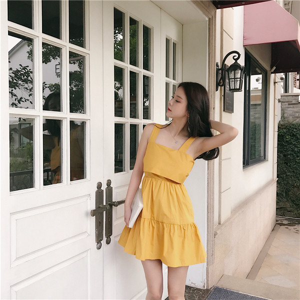 Дамска къса лятна рокля в три цвята 