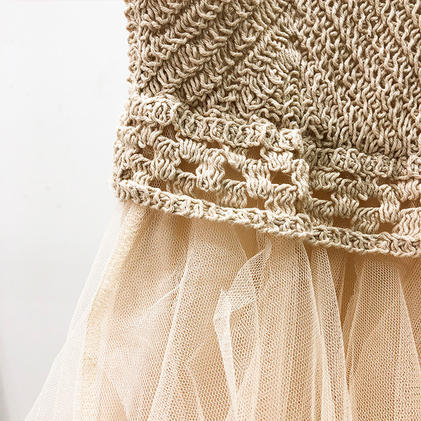 Дамска рокля плетиво и тюл