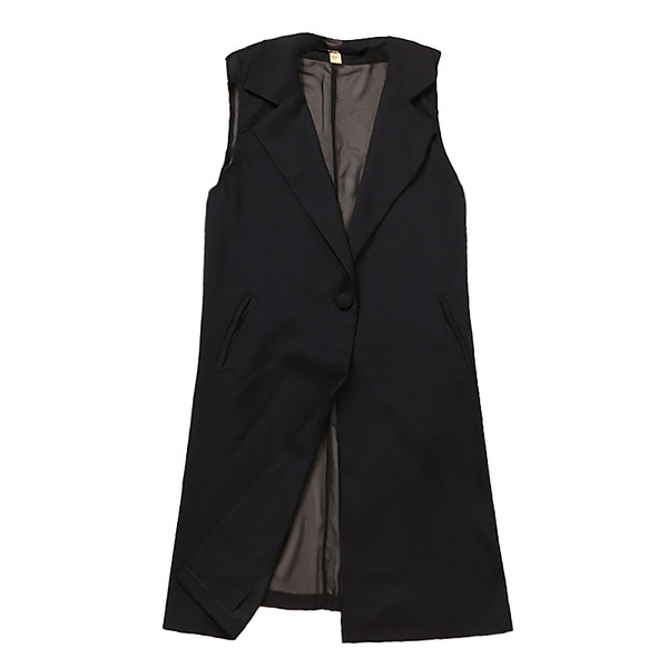 Модерно дамско сако без ръкави в бял и черен цвят