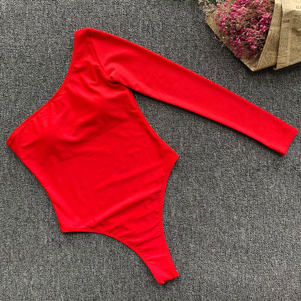 Модерен цял бански костюм с един ръкав в няколко цвята