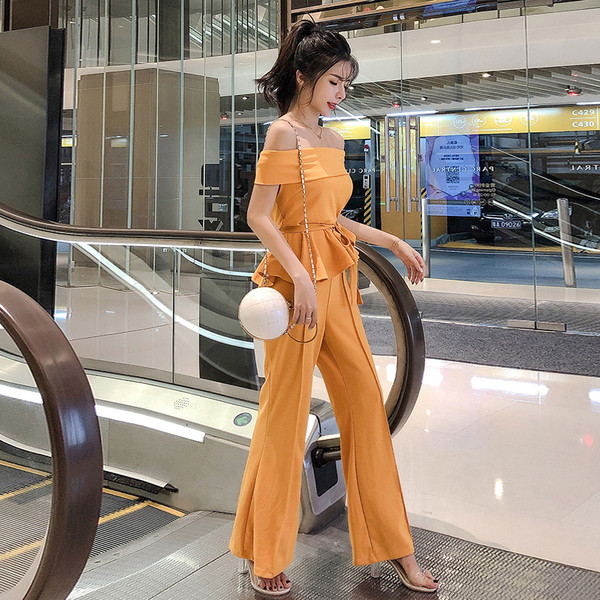 Γυναικείο σετ από αμάνικο και φαρδύ  παντελόνι για τη καθημερινή ζωή ή σε διάφορα χρώματα