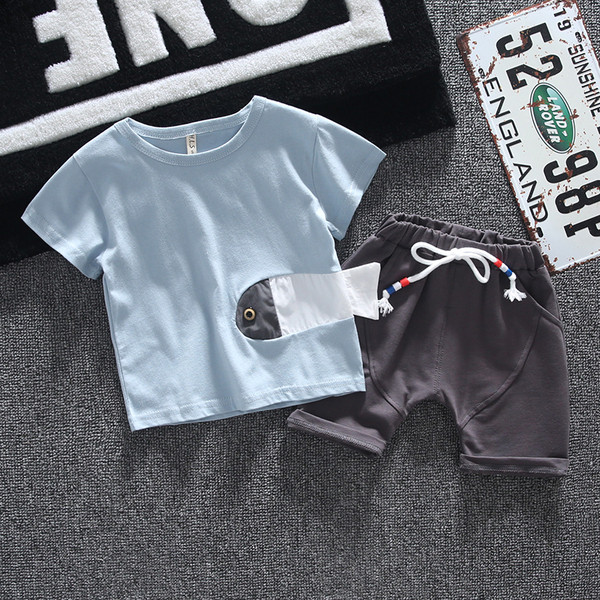 Детски ежедневен комплект в два цвята от две части-за момчета