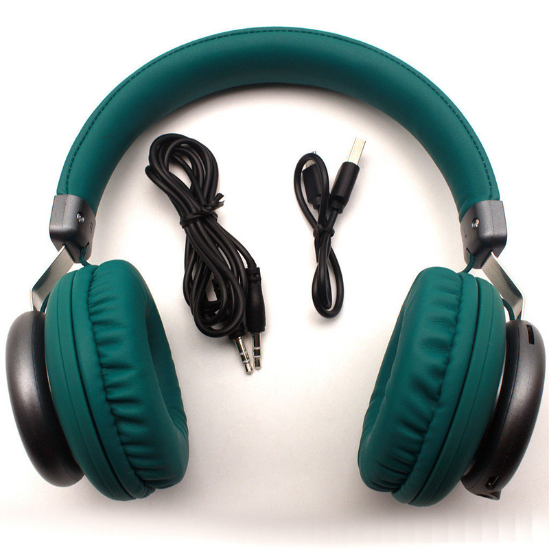 Bluetooth слушалки модел SY-BT1616 със слот за  TF/SD карта в зелен цвят