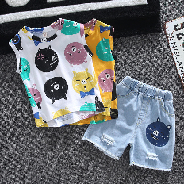 Детски комплект за момчета в два цвята от две части