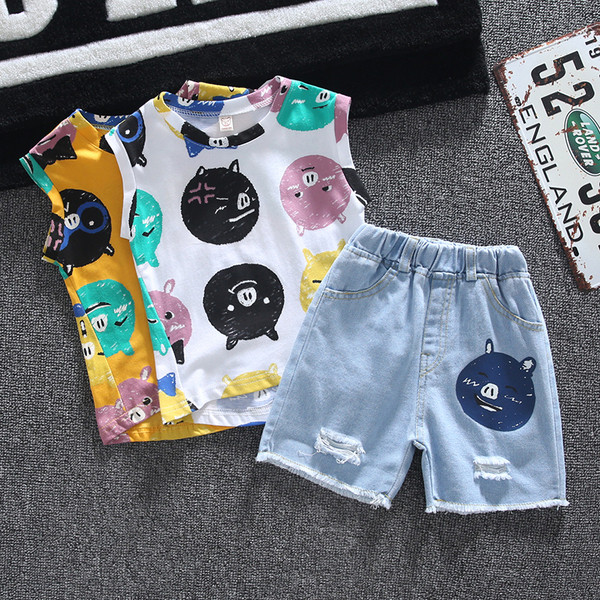 Детски комплект за момчета в два цвята от две части