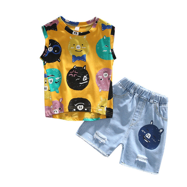 Детски комплект за момчета в два цвята от две части