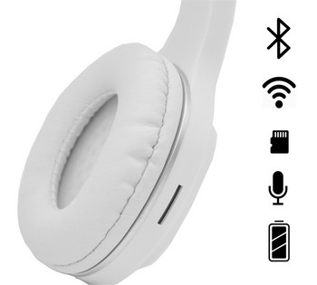 Ακουστικό Bluetooth SY-BT1619 με υποδοχή κάρτας TF / SD σε λευκό χρώμα