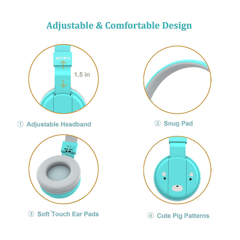 Детски слушалки в син цвят за деца над 3 години