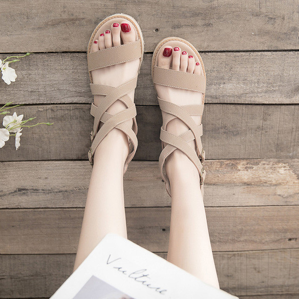 Дамски ежедневни сандали с цип в два цвята