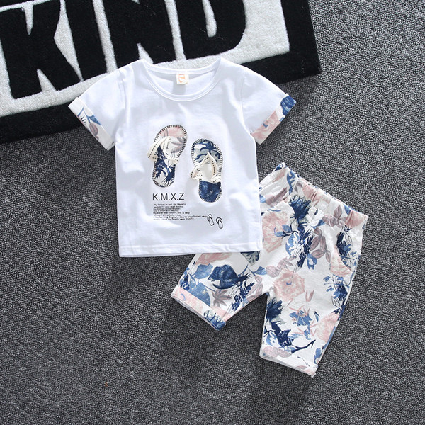 Детски комплект в два цвята с флорални мотиви-за момчета