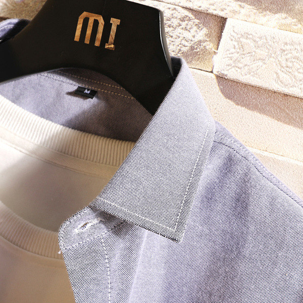 Модерни мъжка риза с джоб в два цвята 