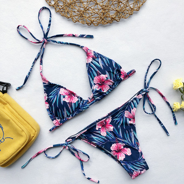 Χρωματιστό μαγιό με floral πριντ -τρία χρώματα