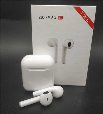 Ασύρματο ακουστικό Bluetooth TWS I10-MAX με το Powerbank σε λευκό χρώμα