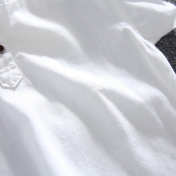 Детска тениска в два цвята с копчета и джоб-за момчета