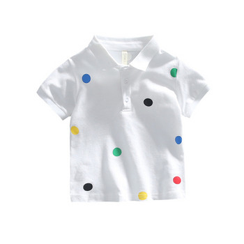 Детска модерна тениска в два цвята с яка-за момчета