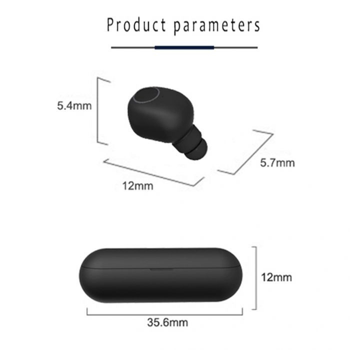 Căști fără fir Bluetooth TWS Q1 cu Powerbank și microfon în negru