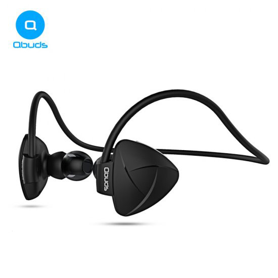 Безжични Bluetooth  слушалки Qbuds E1 за спорт в черен цвят