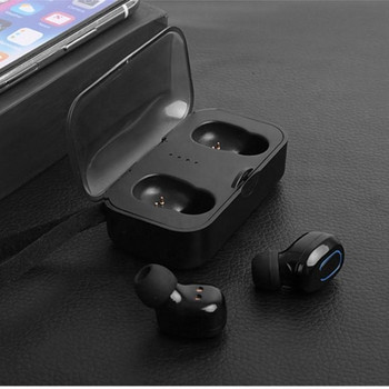 Безжични Bluetooth  слушалки TI8S с Powerbank и микрофон в черен цвят