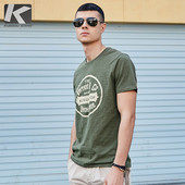 Tricou casual barbatesc cu inscriptie verde