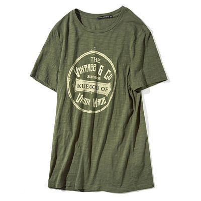 Tricou casual barbatesc cu inscriptie verde