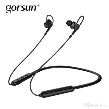 Безжични Bluetooth  слушалки Gorsun E12 за спорт с микрофон в черен цвят