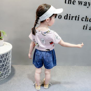 Детска модерна тениска в два цвята за момичета