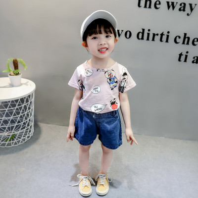 Tricou modern pentru copii in doua culori pentru fete