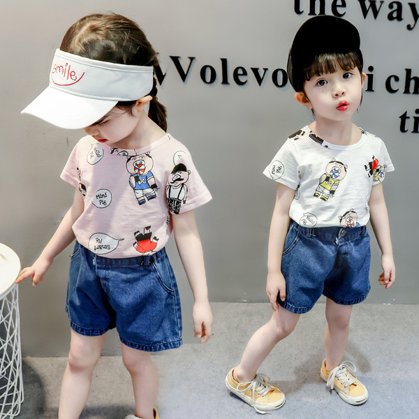 Tricou modern pentru copii in doua culori pentru fete