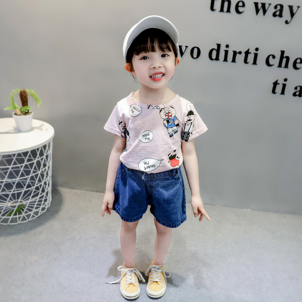 Tricou modern pentru copii in doua culori pentru fete