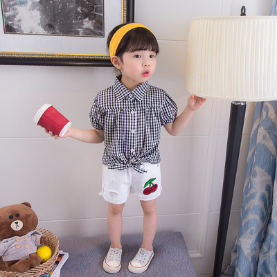 Cămașă în carouri pentru copii în două culori pentru fete