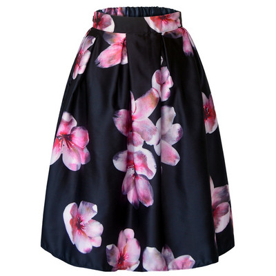 Γυναικεία  κομψή φούστα με ψηλή μέση και floral print σε δύο χρώματα