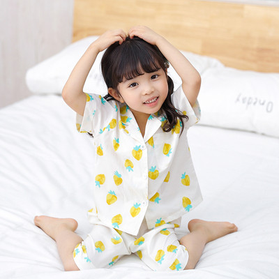 Pijamale pentru copii in doua culori cu buzunar pentru fete