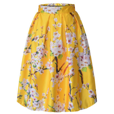 Μοντέρνα φούστα με μεγάλη μέση και πολύχρωμη εφαρμογή σε διάφορα χρώματα