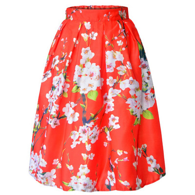 Μοντέρνα φούστα με μεγάλη μέση και πολύχρωμη εφαρμογή σε διάφορα χρώματα