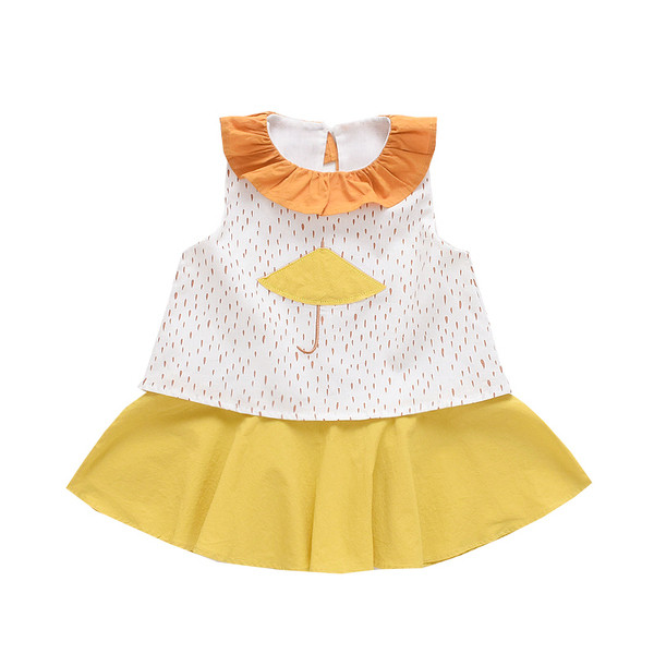 Rochie moderna pentru copii in doua culori cu broderie