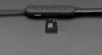 Ασύρματο ακουστικό Bluetooth TF-6 για αθλήματα με μικρόφωνο, Bluetooth, μαγνήτη και Micro SD σε μαύρο χρώμα