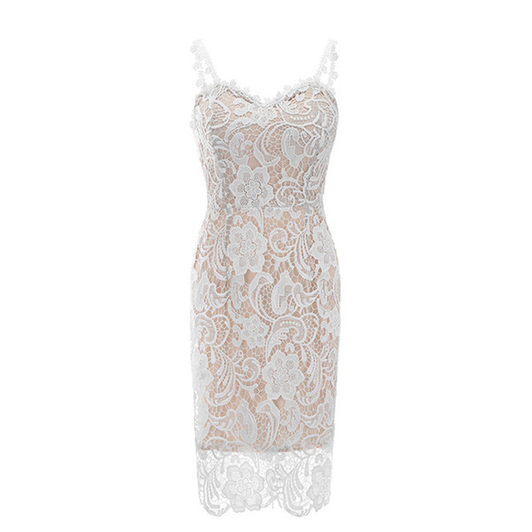 Κομψό γυναικείο φόρεμα  με επένδυση και V-ντεκολτέ