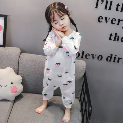 Pijamale pentru copii alb si roz cu buzunar pentru fete