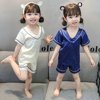 Детска пижама за момичета от две части в три цвята