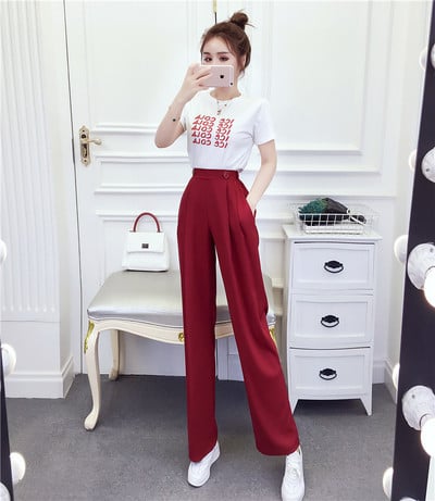 Set casual de tricou si pantaloni lungi lati in doua culori